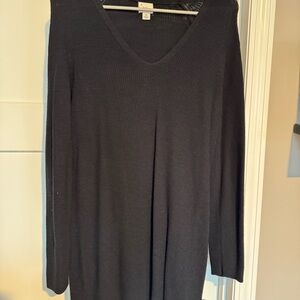 Black V-Neck Sweater Dress